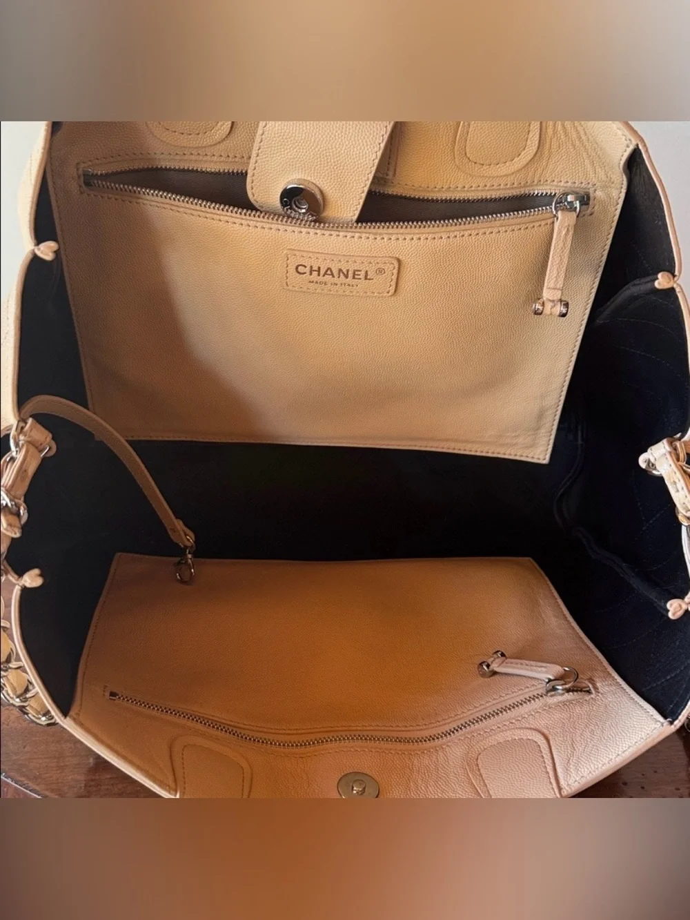 CHANEL Caviar Stitched Large Shopping Tote